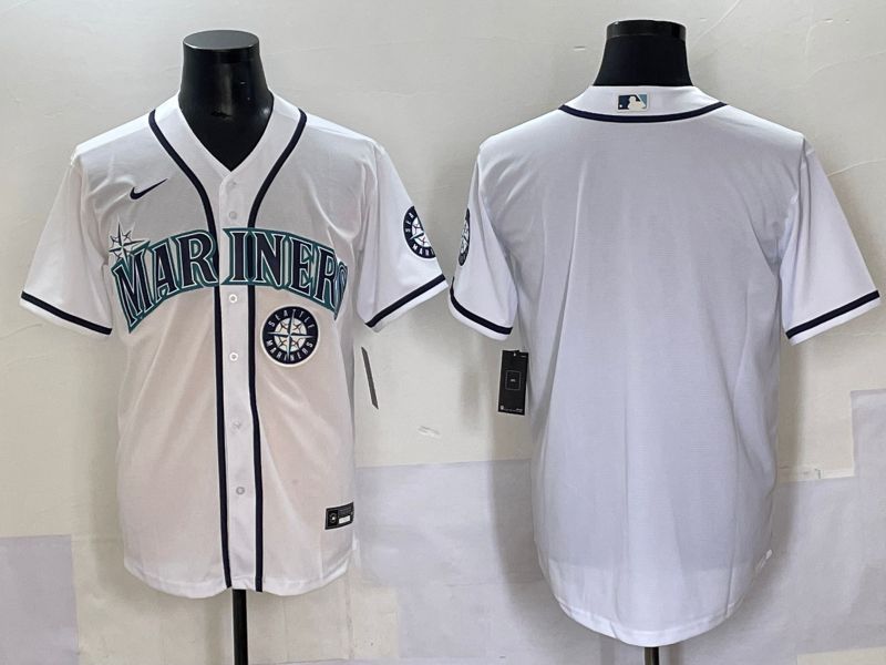 Men 2025 Seattle Mariners Blank White Game Nike MLB Jersey style 5